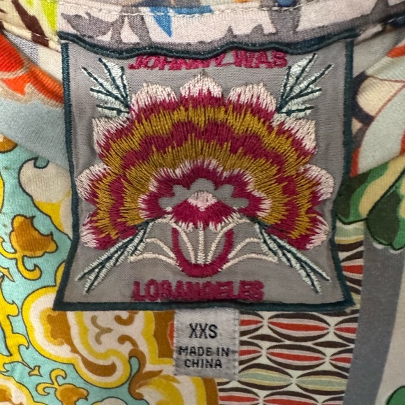 Johnny Was Multicolor Patchwork Top - Picture 3 of 4